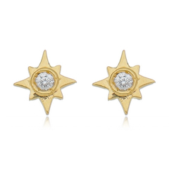950 Sterling Silver or Gold plated tiny star piercing earrings - buy online