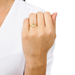 Anillo de Estrella en plata sin o con baño de oro en internet