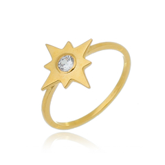 Anillo de Estrella en plata sin o con baño de oro - comprar online