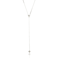 18k Gold Tiny Star Tie Necklace with Diamonds - buy online