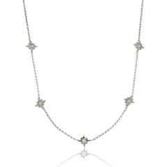 18k Gold tiny Stars choker with white Sapphires or Diamonds - buy online