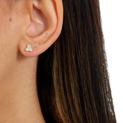 18k Gold Small Constellation piercing earrings with white Sapphires or Diamonds on internet