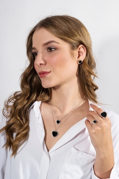 Little-Heart-shaped Onyx Necklace - Lily Silvestre - Joias personalizadas e exclusivas