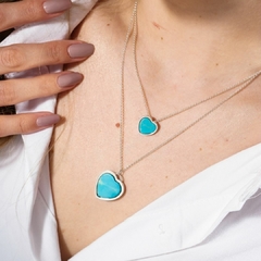 Heart-shaped Turquoise Howlite Necklace on internet
