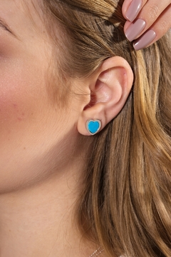 Little-Heart-shaped Turquoise Howlite Earrings on internet