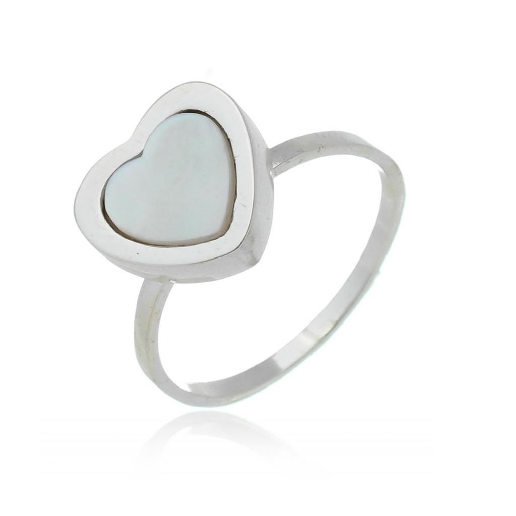 Mini Mother Of Pearl Heart Ring – D.Louise Jewellery