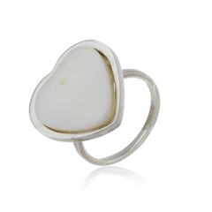 Heart-shaped Mother of Pearl Ring