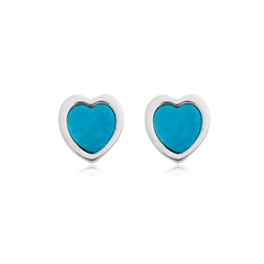 Little-Heart-shaped Turquoise Howlite Earrings