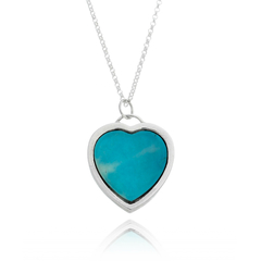 Heart-shaped Turquoise Howlite Necklace