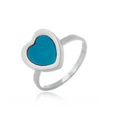 Little-Heart-shaped Turquoise Howlite Ring