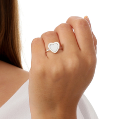 Little-Heart-shaped Mother of Pearl Ring - buy online