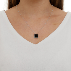 Square-shaped Onyx Necklace - buy online