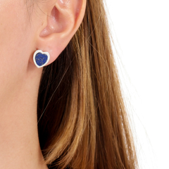 Little-Heart-shaped Lapis Lazuli Earrings - buy online