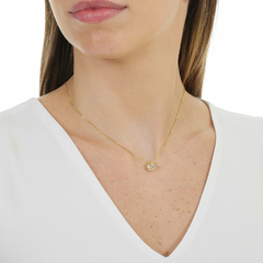 White topaz dot necklace on internet
