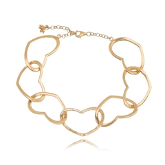 Matte sterling silver heart link bracelet on internet
