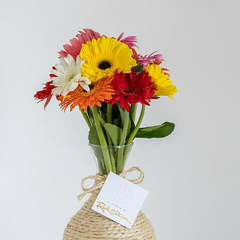 Gerbera no Vaso de Palha