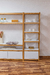 Estantería biblioteca rack Eyra Duo madera paraiso y laca blanca con 3 cajones 180 x 180 cm - LMO - tienda online