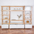 Estantería biblioteca rack Eyra Trio madera paraiso y laqueado blanco con 4 cajones 1 puerta 240 x 180 cm - LMO - comprar online