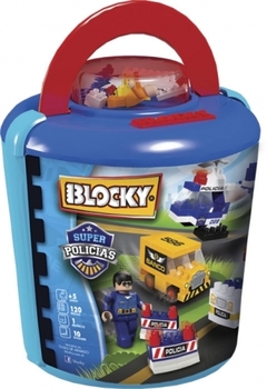 Blocky Súper Policías | Balde 120 piezas Art. 01-0673