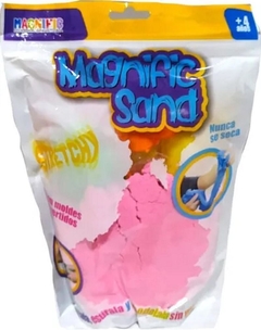 MAGNIFIC SAND 450G C/ MOLDES COLORES SURTIDO 2207/2208/2209/2210/2211/2212/2213/2214/2215 - Somos los Juguetes Mayorista