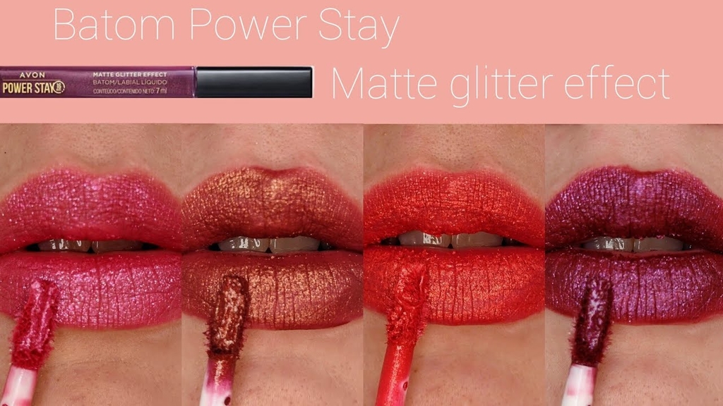 Batom Líquido Matte Glitter Effect Avon Power Stay