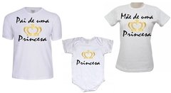 Camiseta Pai, Mae e Filha Princesa na internet
