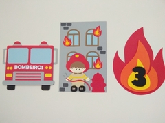 Painel Trio de cartaz - Bombeiros