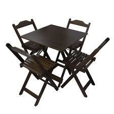 Cadeiras Dobrável Em Madeira kit c/ mesa