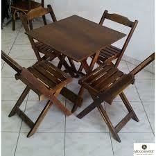 Cadeiras Dobrável Em Madeira kit c/ mesa - comprar online