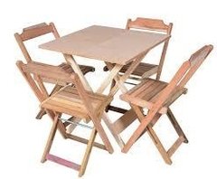 Cadeiras Dobrável Em Madeira kit c/ mesa - loja online