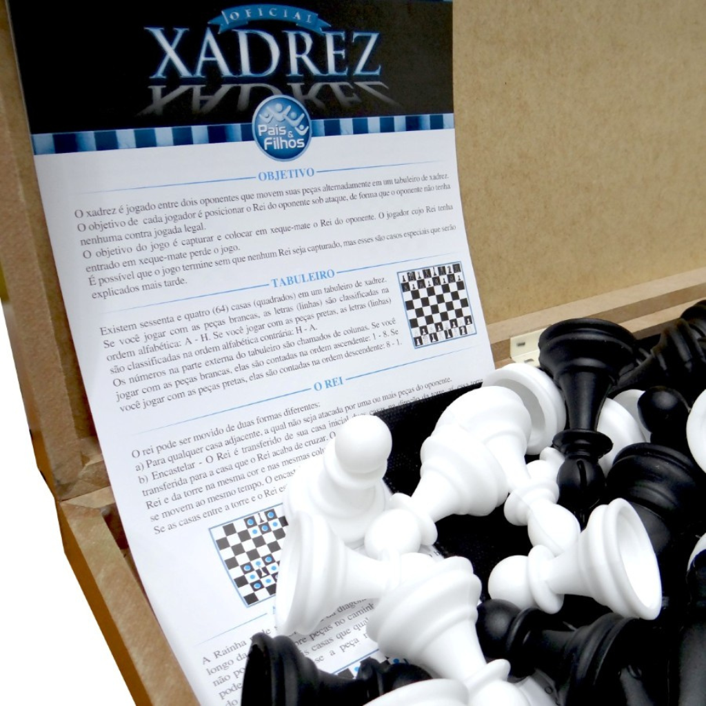 Jogo de Xadrez Pequeno 1,89 Peça Rei Xadrez (Branco azulado)