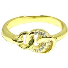 Anillo circulos entrelazados de plata dorada nro. 18 - comprar online