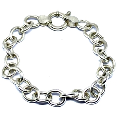 Pulsera eslabon ovalado plata italiana con cierre marinero de 22,5 cm de largo