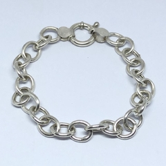 Pulsera eslabon ovalado plata italiana con cierre marinero de 22,5 cm de largo - comprar online