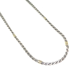 Cadena snake chata de plata y oro empavonada de 3 mm y 40 cm de largo