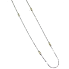Cadena colita de raton de plata y oro esmerilada de 1 mm y 45 cm de largo