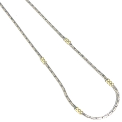 Cadena espiga de 1 mm de grosor de plata y oro de 45 cm de largo en internet