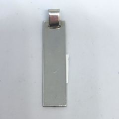 Dije chapita de plata rectangular para grabar de 4,5 cm x 1 cm
