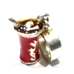 Dije charm estilo pandora vaso de gaseosa esmaltado de plata 2 cm x 1 cm - comprar online