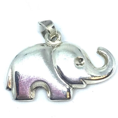 Dije elefante de plata inflada de 1 cm de alto x 2,5 cm de ancho - comprar online