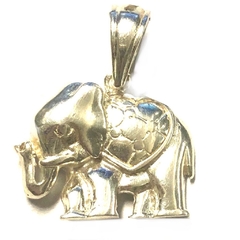 Dije elefante de plata italiana con relieve 2 cm de ancho x 1,5 cm de alto - comprar online