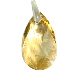 Dije gota de cristal ambar con plata - comprar online