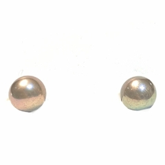 Aros de plata perlitas de 9 mm color gris nuage