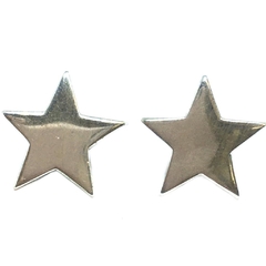 Aros estrellitas de plata italiana pegaditas de 1,4 cm x 1,4 cm