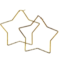 Argollitas XL en forma de estrella de acero dorado 10 cm x 9 cm - comprar online