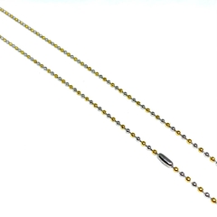 Cadena de bolitas de acero dos colores de 2 mm de grosor y 50 cm de largo en internet
