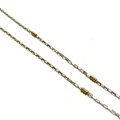 Cadena forcet de plata y oro de 1 mm de grosor y 45 cm de largo