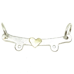 Dije percha de plata y oro para dos nenes