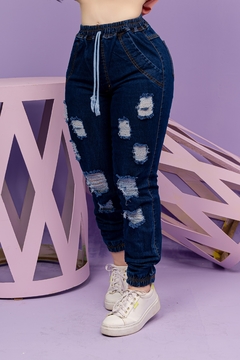 Calça Jogger Feminina Jeans Blogueira Cintura Alta