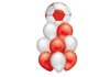 Set 9 globos premiun futbol rojo y blanco